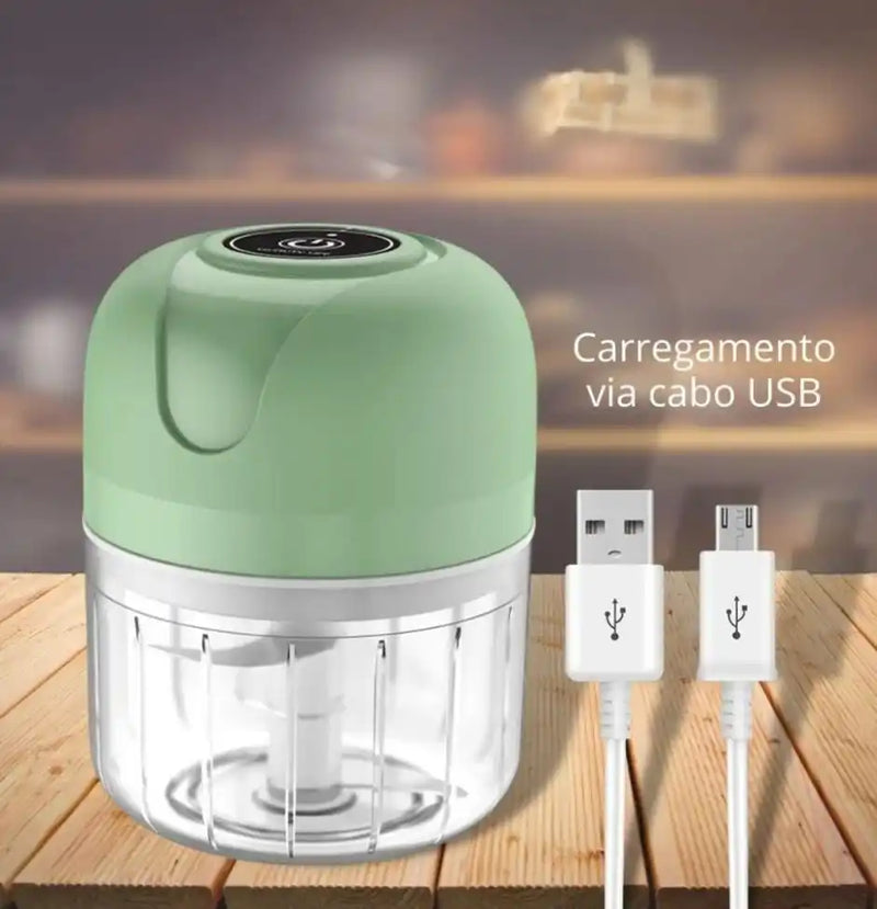 Mini Triturador de Alimentos Elétrico Portátil com 3 Lâminas